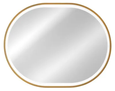 Produktbild von Spiegel Badezimmer LED golden oval 90x70 cm Design