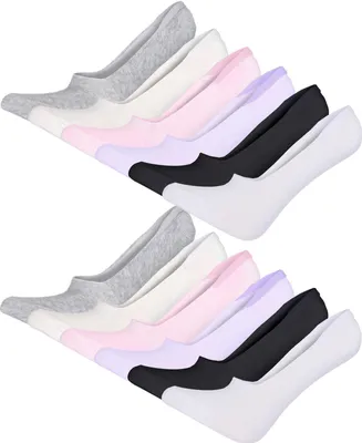 Obrázok produktu pre 12 párov dámskych ponožiek Ballerina Invisible Sneaker Sport Socks so silikónovým protišmykovým povrchom, 12 párov, Mix/39-42