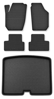 Zdjęcie produktu dla Dywaniki gumowe + mata bagażnika do Volvo V40 II 2012- (dolny poziom podłogi) – czarne, dobierane – Wielganizator Semi-Universal