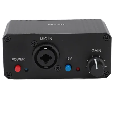 Zdjęcie produktu dla Przedwzmacniacz mikrofonowy, wysokie wzmocnienie, zasilanie phantom 48 V, wyjście XLR Przedwzmacniacz mikrofonowy do mikrofonów dynamicznych i pojemnościowych Booster