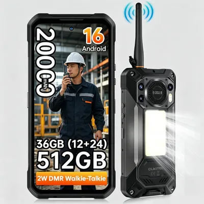 Image de OUKITEL WP61 Plus Smartphone 5G 512Go Noir 6.78" 20000mAh Telephone Portable Incassable Android 16 Double SIM/108MP/NFC/Face ID/GPS