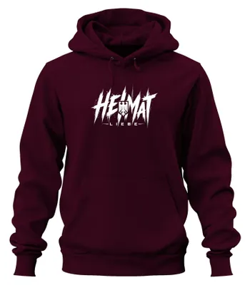 Produktbild von Heimat Liebe Deutschland Bundesadler Statement Sarkasmus Hoodie Kapuzenpullover, Burgundy, XXL