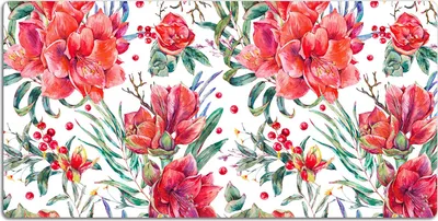 Produktbild von Schreibtischmatte Tischunterlage 100x50 cm Mauspad - rote Blumen