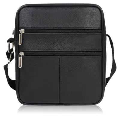 Produktbild von Herren Leder Umhängetasche Postbag schwarz Abruzzo ABR-43