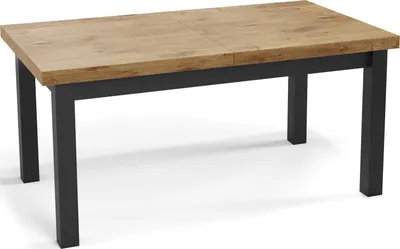Produktbild von Moderner Rechteckiger Ausziehbarer Esstisch - Platzsparend - Schwarze Holzbeine - 120 bis 160 cm - Hergestellt in EU - 120 x 80 cm - Lancelot Eiche
