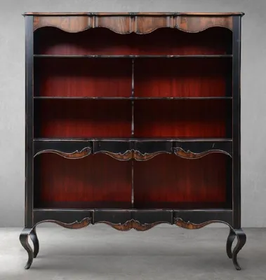 Produktbild von Casa Padrino Luxus Barock Bücherschrank Antik Schwarz / Braun 176 x 45,5 x H. 207,5 cm - Barock Schrank - Barock Regalschrank - Barock Wohnzimmer Möbel - Barock Büro Möbel - Barock Einrichtung