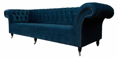 Produktbild von Design Luxus Chesterfield Sofa 4-Sitzer Couch Polster Sofas Möbel Blau