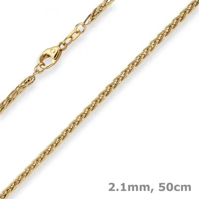 2-1mm-Zopfkette-rund-aus-585-Gelbgold-50cm