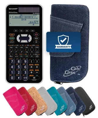 Produktbild von Sharp EL-W550 XG Taschenrechner mit Schutztasche im Jeans-Design dunkelblau