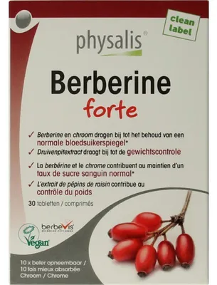 Productafbeelding van Physalis Berberine Forte (30 tabletten)