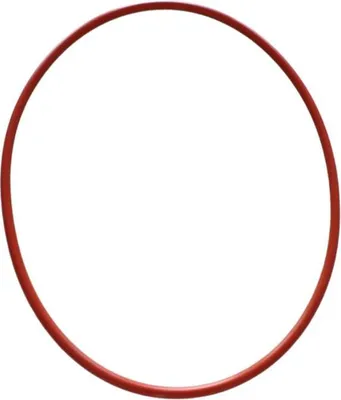 A red O-ring gasket on a white background.