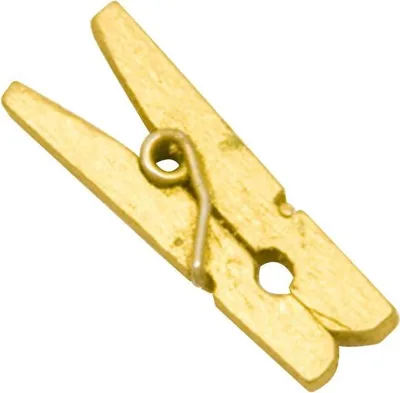 Produktbild von 10 Mini Wäscheklammern Holz Gold - Einheitsgröße