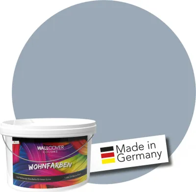 Produktbild von WALLCOVER Wandfarbe Graublau Hochdeckend Klasse 1 Matt 5L für 40 m²