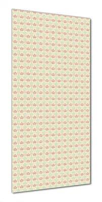 Produktbild von Wallario selbstklebende Duschrückwand 80 x 180 cm mit Motiv Muster Herzen in rot, gelb und grün, symmetrisch angeordent - Wandverkleidung mit Hochglanzlaminat in Glasoptik