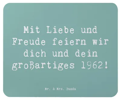 Produktbild von Mr. & Mrs. Panda Mauspad Spruch 1962 Geburtstag - Meeresbrise - Geschenk, mousematte, notebook, feiern, großartiges, Geburtstagsgeschenk, laptop mousepad, Glückwunsch