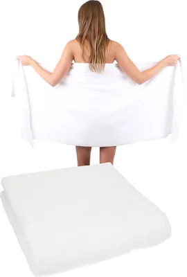 Produktbild von Betz 2 Stück Saunatücher 70 x 200 cm PREMIUM 100% Baumwolle Badetuch Liegetuch Strandtuch   Farbe: weiss