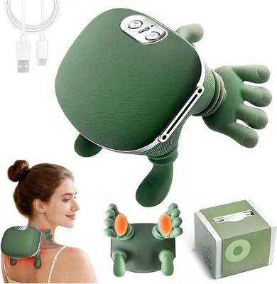 Produktbild von Einstellbarer Nacken- und Schultermassager mit Wärme, Shiatsu-Technologie, 3 Massagemodi und 2 Heizeinstellungen zur Linderung von Nackenschmerzen und Entspannung