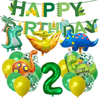 Dino-Ballon-Set für 4. Geburtstag, 23-teilig, bunt