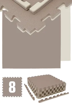 Produktbild von 3.2qm Profi Fitnessmatte 2cm - 8er Set 63x63 Bodenschutzmatte für Fitnessgeräte