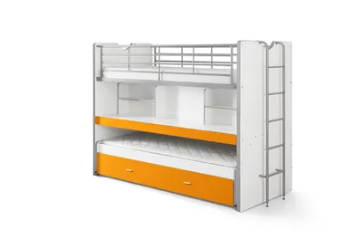 Image de Lit surélevé Bonny, blanc / orange