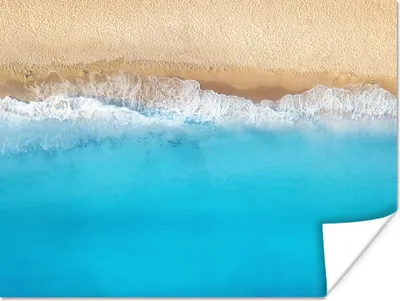 Produktbild von MuchoWow® Poster Strand - Wasser - Blau 120x90 cm - Wandbild