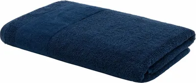 Produktbild von LOOKS by Wolfgang Joop Handtuch 50x100 cm - kleines Badetuch mit Logostick, blau, einfarbig, 100% Baumwolle