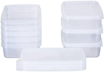Immagine prodotto di Set di 8 contenitori ermetici per alimenti Unyqoos®, trasparenti, in polipropilene senza BPA, impilabili, resistenti da -40 a 100 °C, adatti al lavaggio in lavastoviglie