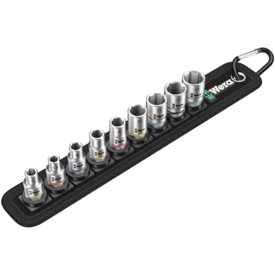 Obrázek produktu pro Wera 05003883001, Sada zdířek, 1/4", Metrický, 9 hlava/hlavy, 5,5.5,6,7,8,10,11,12,13 mm
