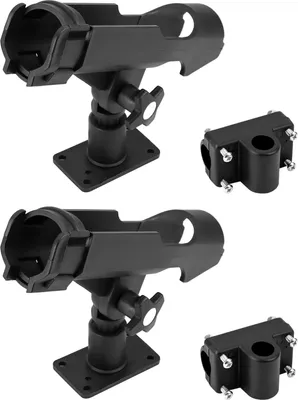 Produktbild von 2er Pack Boot Rutenhalter - 360 Grad Verstellbar - Montage Horizontal - An Wänden - An Schienen - Für Fischerboote