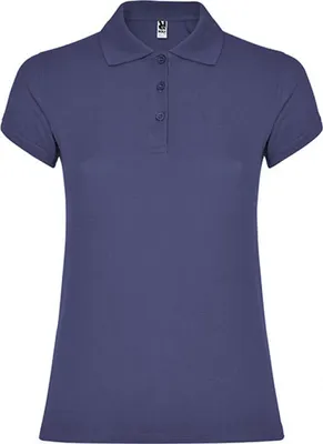 Image de Roly PO6634 | Polo femme Star Woman, Piqué - Couleur : Denim Blue 86 - Taille : XXL