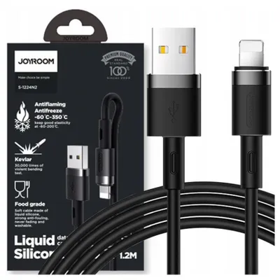 Immagine prodotto di Kabel Joyroom Cavo dati in silicone liquido N2 Usb-A / Lightning 2.4A 1.2M - Czarny