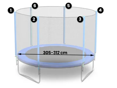 Produktbild von Siatka zewnętrzna do trampolin 312cm 10ft Neo-Sport