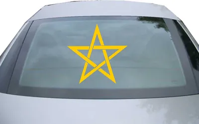 Produktbild von Indigos UG - Aufkleber Heckscheibe & Motorklappe DE2930 - gold - 600x600 mm - Pentagramm - Auto Scheiben Fenster Heckklappe Tuning Racing JDM - Die cut