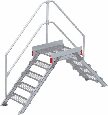 Zdjęcie produktu dla Euroline 512 Przejście 45° Szerokość stopnia 600 mm 2x5 stopni Kratownica stalowa