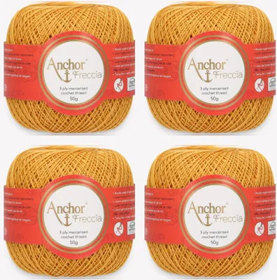 Produktbild von 4x Anchor Freccia 12 – Feines Baumwollgarn für filigranes Häkeln (Color 00320)