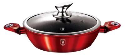 Produktbild von Berlingerhaus runde Auflaufform mit Marmoroberfläche und Deckel 32 cm Burgundy Metallic Line BH-1264