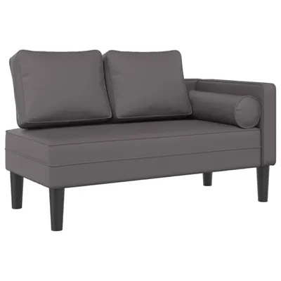 Produktbild von Chaiselongue mit Kissen Grau Kunstleder