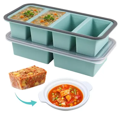 Produktbild von Solidchoice - Silikon-Eiswürfelformen mit Deckel - Eiswürfelform - Rutschfest - Gefriergeeignet - Leicht zu reinigen - Flexibles Design