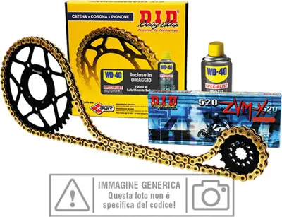 Obrázek produktu pro DID převodová sada řetěz 136 článků černá/zlatá p428 hliníkové řetězové kolo 56 ahnrad 14
