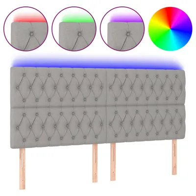 Produktbild von VidaXL 3122774, Hellgrau, Polyester, Holz, 1800 mm, 118 cm, 128 cm, 70 mm