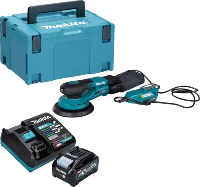 Produktbild von Makita BO 002 CGM101 Akku Exzenterschleifer 40 V max. 150 mm 5,0 mm Hub Brushless + 1x Akku 4,0 Ah + Ladegerät + Makpac