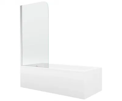Zdjęcie produktu dla Mexen Cubik wanna prostokątna 170 x 70 cm z obudową i parawanem 1-skrzydłowym 75 cm, transparent, chrom - 550317070X9007510100