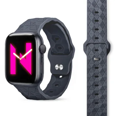 Obrázok produktu pre Náramok Hexion pre Apple Watch Ultra/SE/10/9/8/7/6/5/4/3/2/1, silikónové pútko, 42/44/45/46/49 mm - grafitovo sivá