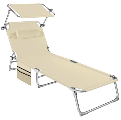 Produktbild von tectake® Sonnenliege Chloé 4-stufig, Kopfpolster und Tasche