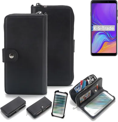 Produktbild von K-S-Trade 2in1 Handyhülle Schutzhülle kompatibel mit Samsung Galaxy A9 (2018)  & Portemonnee Cover Handy Hülle Case Etui Geldbörse Wallet