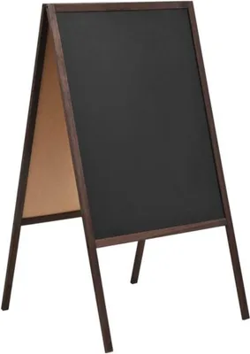 Produktbild von Famanu Doppelseitiges Kreidetafel Schulbrett Schwarz Zedernholz - Schreibfläche 60 x 80 cm
