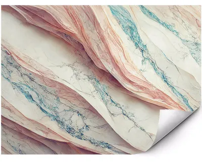 Produktbild von Fototapete Für Die Wand Marmor mit rosa und türkisfarbenen Adern für Wohnzimmer Schlafzimmer Büro 350x250 cm