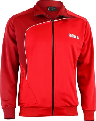 Produktbild von Optima Herren Trainingsjacke Sportjacke Joggingjacke, Größe:L, Farbe:Weinrot/Rot