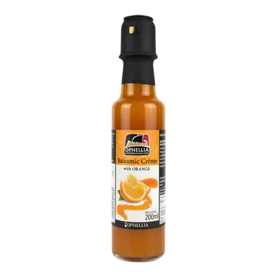 Ophellia Balsamico Creme Orange 200 ml Flasche auf weißem Grund