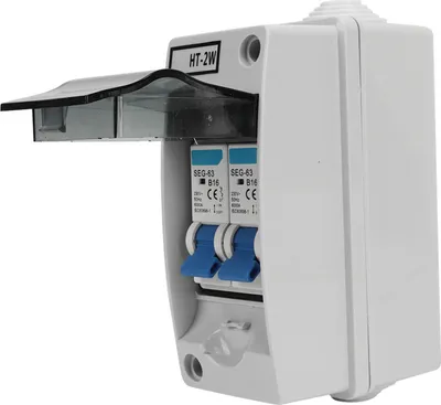 Produktbild von Leistungsschalter 2 Wege MCB Schalter Schutz Wasserdicht Verteilerkasten 230V für Outdoor